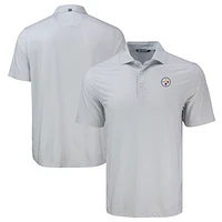 Men's Cutter & Buck Gray Pittsburgh Steelers Pike Eco Diamond Dot Print Polo