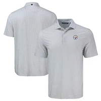 Men's Cutter & Buck Gray Pittsburgh Steelers Pike Eco Diamond Dot Print Polo