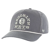 Men's '47 Charcoal Brooklyn Nets Canyon Ranchero Hitch Adjustable Hat