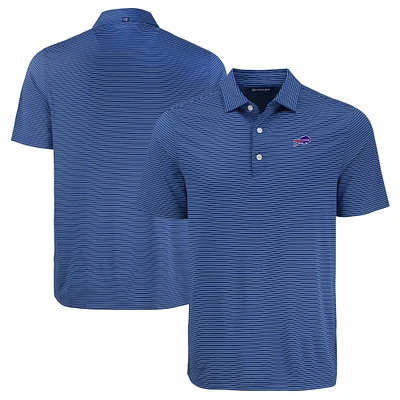 Men's Cutter & Buck Royal Buffalo Bills Forge Eco Fine Line Stripe Polo