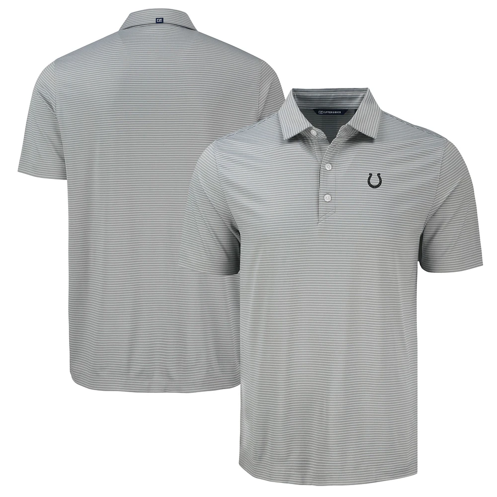 Men's Cutter & Buck Gray Indianapolis Colts Forge Eco Fine Line Stripe Polo