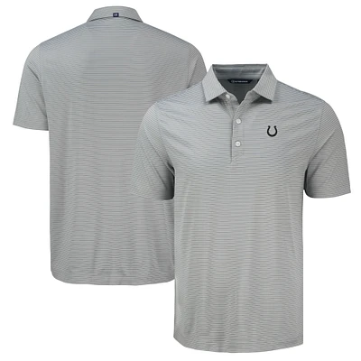 Men's Cutter & Buck Gray Indianapolis Colts Forge Eco Fine Line Stripe Polo