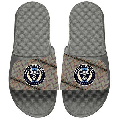 Unisex ISlide Gray Philadelphia Union 2024 Hispanic Heritage Side Sandals