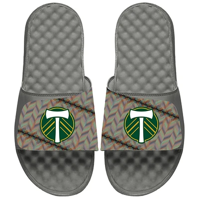 Unisex ISlide Gray Portland Timbers 2024 Hispanic Heritage Side Sandals