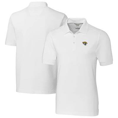 Men's Cutter & Buck White Jacksonville Jaguars Big Tall Advantage Eco Pique DryTec Tri-Blend Polo