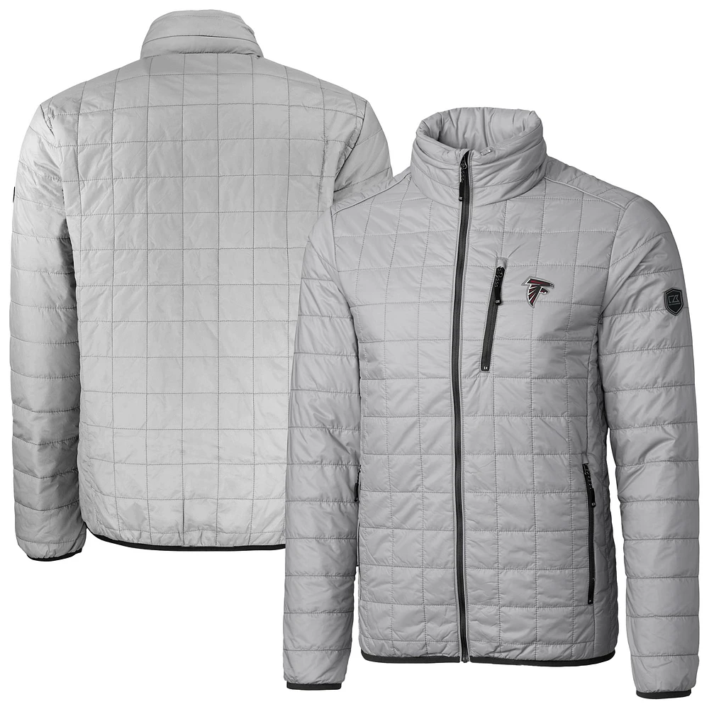 Men's Cutter & Buck Gray Atlanta Falcons Big Tall Rainier Eco Insulated PrimaLoft Full-Zip Puffer Jacket