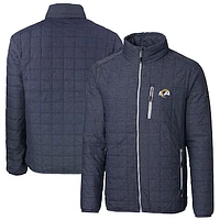 Men's Cutter & Buck Anthracite Los Angeles Rams Big Tall Rainier PrimaLoft Eco Insulated Full-Zip Puffer Jacket
