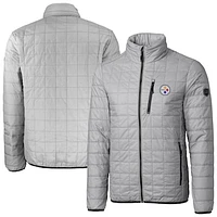 Men's Cutter & Buck Gray Pittsburgh Steelers Big Tall Rainier Eco Insulated PrimaLoft Full-Zip Puffer Jacket