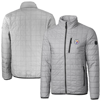 Men's Cutter & Buck Gray Pittsburgh Steelers Big Tall Rainier Eco Insulated PrimaLoft Full-Zip Puffer Jacket