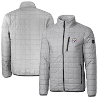 Men's Cutter & Buck Gray Pittsburgh Steelers Big Tall Rainier Eco Insulated PrimaLoft Full-Zip Puffer Jacket