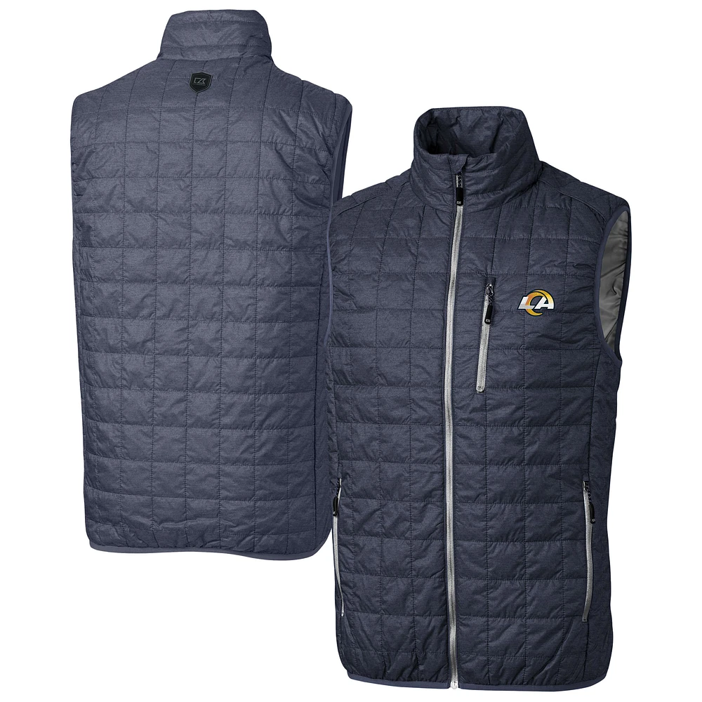 Men's Cutter & Buck Los Angeles Rams Big Tall Rainier PrimaLoft® Eco Insulated Full-Zip Puffer Vest