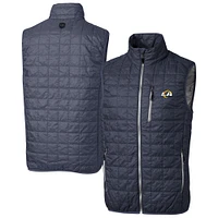 Men's Cutter & Buck Los Angeles Rams Big Tall Rainier PrimaLoft® Eco Insulated Full-Zip Puffer Vest