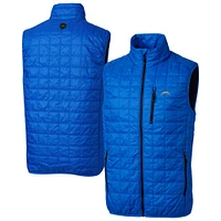 Men's Cutter & Buck Royal Los Angeles Chargers Big Tall Rainier PrimaLoft® Eco Insulated Full-Zip Puffer Vest