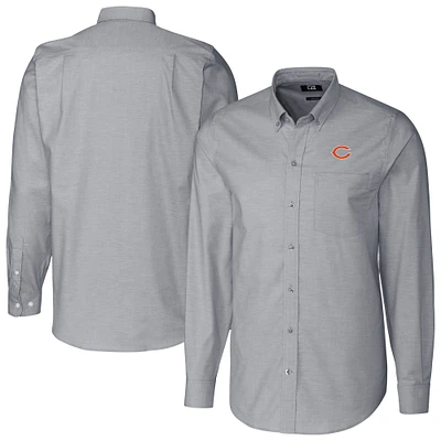 Men's Cutter & Buck Charcoal Chicago Bears Stretch Oxford Big Tall Long Sleeve Dress Shirt