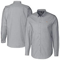 Men's Cutter & Buck Charcoal Los Angeles Chargers Stretch Oxford Big Tall Long Sleeve Dress Shirt