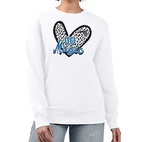 Women's G-III 4Her by Carl Banks  White Orlando Magic Leopard Heart Fleece Pullover Sweatshirt