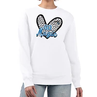 Women's G-III 4Her by Carl Banks  White Orlando Magic Leopard Heart Fleece Pullover Sweatshirt