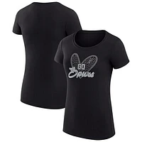 Women's G-III 4Her by Carl Banks San Antonio Spurs Leopard Heart Fitted T-Shirt