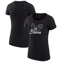 Women's G-III 4Her by Carl Banks San Antonio Spurs Leopard Heart Fitted T-Shirt