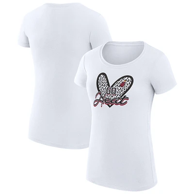 Women's G-III 4Her by Carl Banks Miami Heat Leopard Heart Fitted T-Shirt