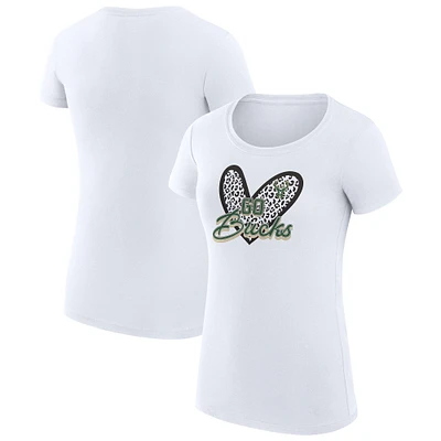 Women's G-III 4Her by Carl Banks Milwaukee Bucks Leopard Heart Fitted T-Shirt