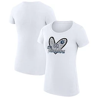 Women's G-III 4Her by Carl Banks  White Minnesota Timberwolves Leopard Heart Fitted T-Shirt