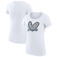 Women's G-III 4Her by Carl Banks Charlotte Hornets Leopard Heart Fitted T-Shirt