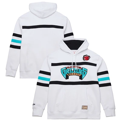 Men's Mitchell & Ness White Vancouver Grizzlies Hardwood Classics Nights Head Coach Pullover Hoodie