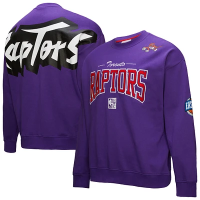 Men's Mitchell & Ness Purple Toronto Raptors Hardwood Classics There Back 2.0 Vintage Pullover Sweatshirt