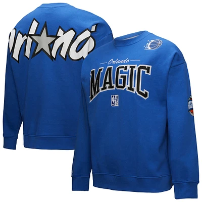 Men's Mitchell & Ness Blue Orlando Magic Hardwood Classics There Back 2.0 Vintage Pullover Sweatshirt