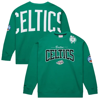 Men's Mitchell & Ness Kelly Green Boston Celtics Hardwood Classics There Back 2.0 Vintage Pullover Sweatshirt