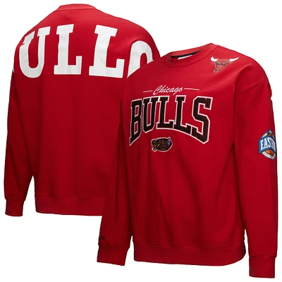 Men's Mitchell & Ness Red Chicago Bulls Hardwood Classics There Back 2.0 Vintage Pullover Sweatshirt