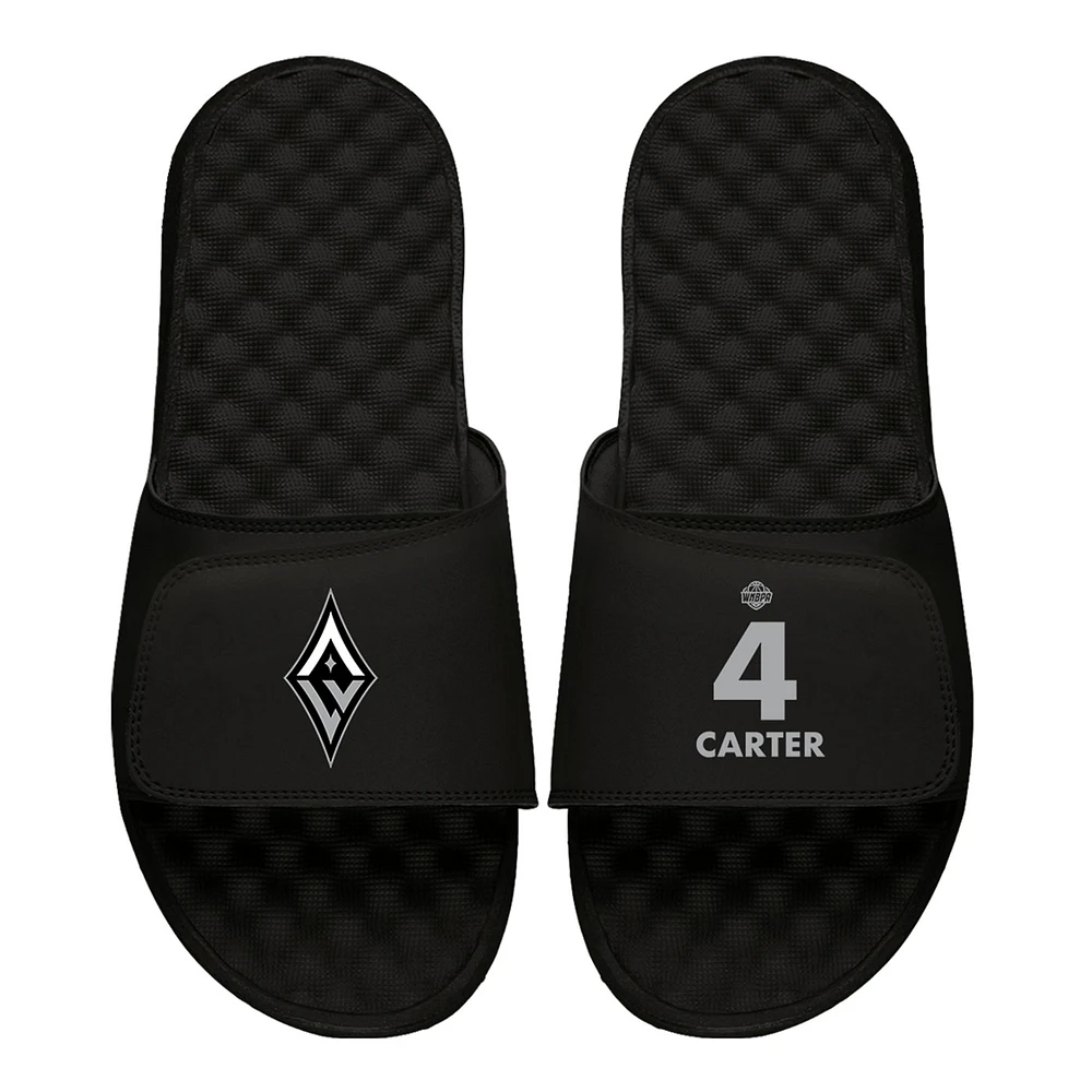 Youth ISlide Jessika Carter Black Las Vegas Aces Logo Split Slide Sandals