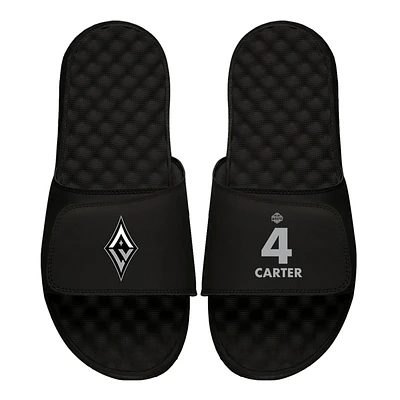 Youth ISlide Jessika Carter Black Las Vegas Aces Logo Split Slide Sandals