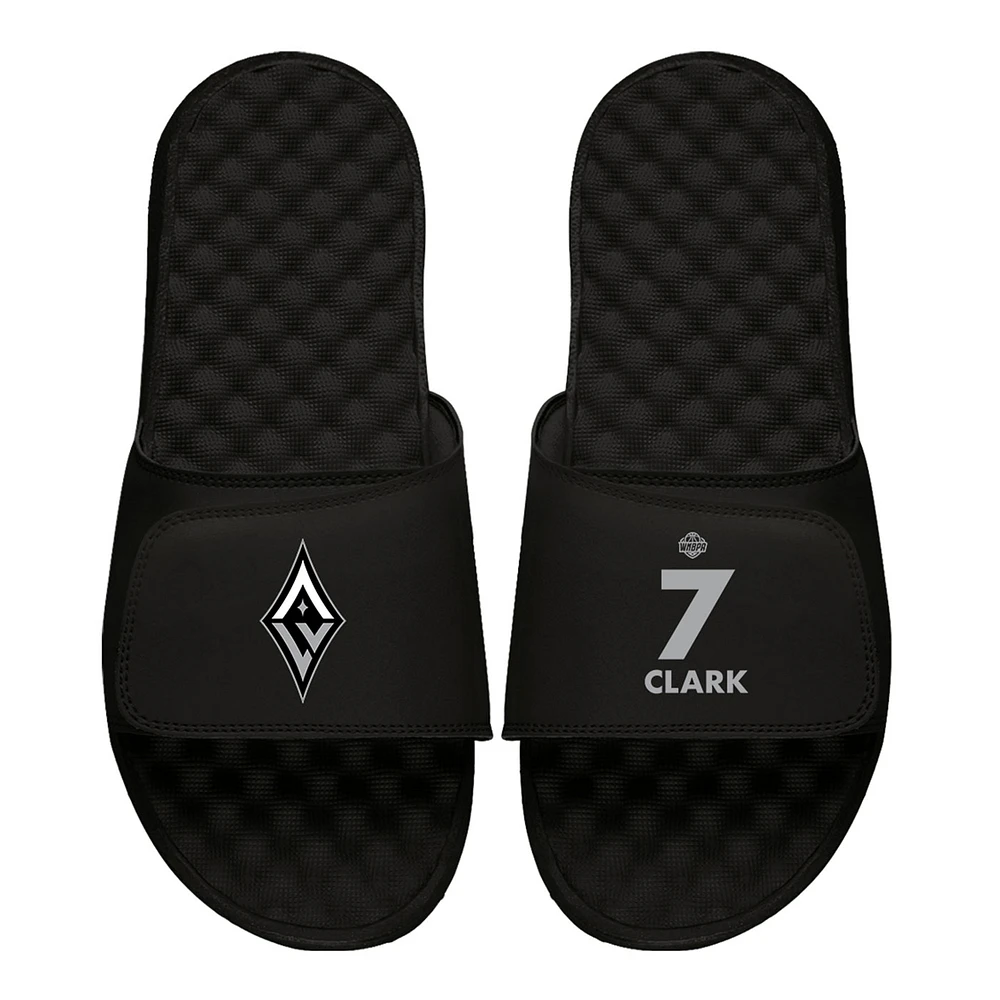 Youth ISlide Alysha Clark Black Las Vegas Aces Logo Split Slide Sandals