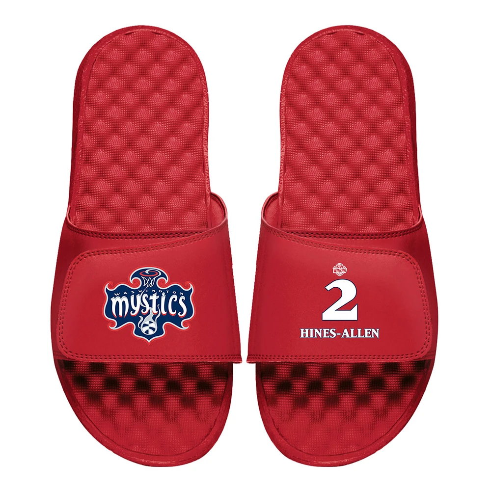 Men's ISlide Myisha Hines-Allen Red Washington Mystics Logo Split Slide Sandals