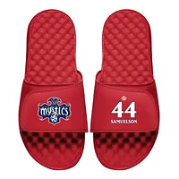 Men's ISlide Karlie Samuelson Red Washington Mystics Logo Split Slide Sandals
