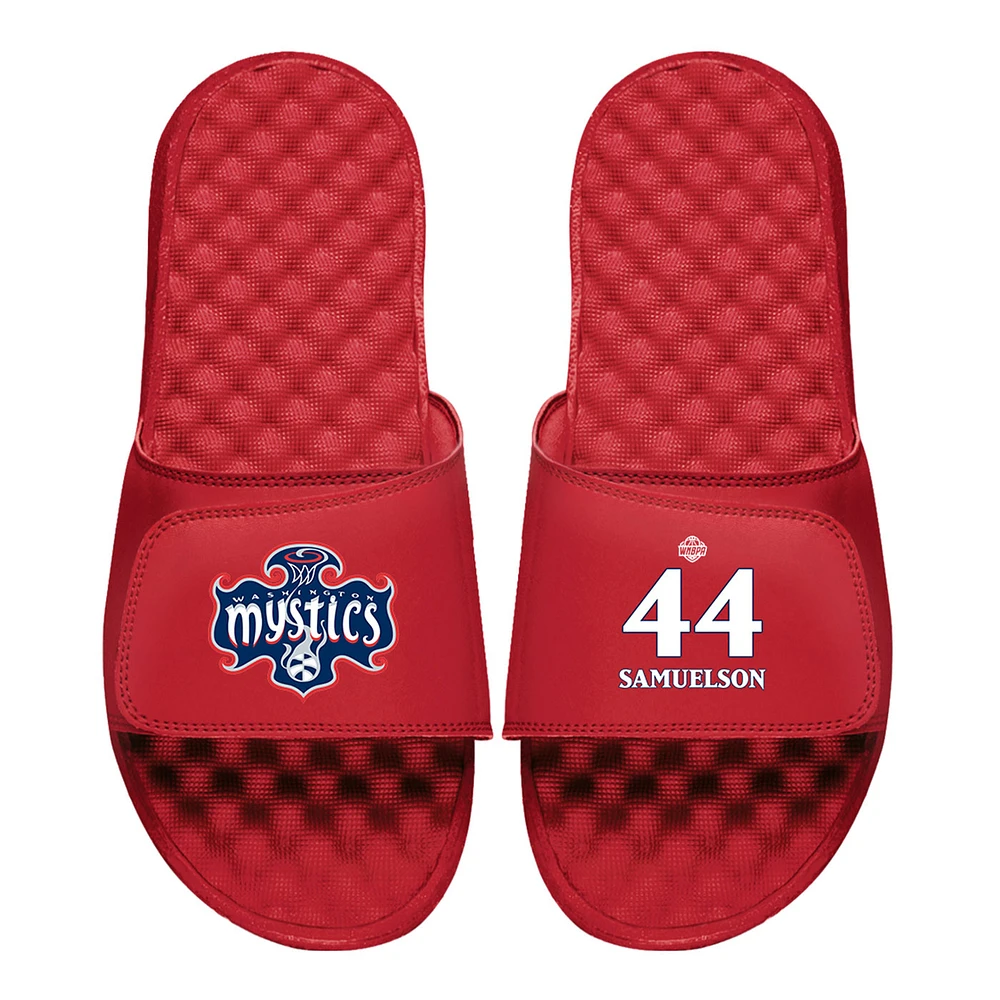 Men's ISlide Karlie Samuelson Red Washington Mystics Logo Split Slide Sandals