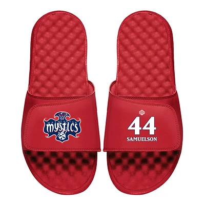 Men's ISlide Karlie Samuelson Red Washington Mystics Logo Split Slide Sandals