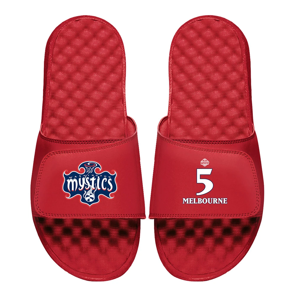 Men's ISlide Jade Melbourne Red Washington Mystics Logo Split Slide Sandals