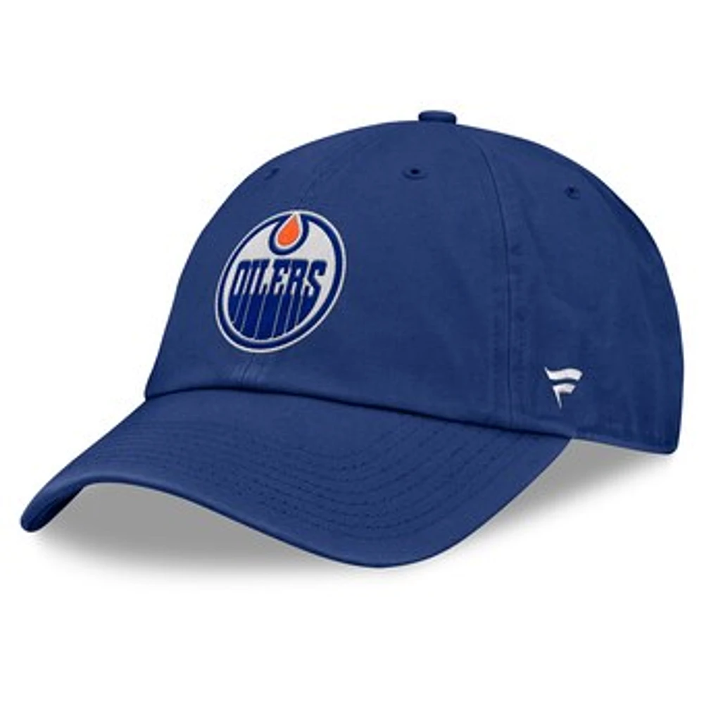 Men's Fanatics Blue Edmonton Oilers Decades Collection Adjustable Hat