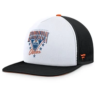 Men's Fanatics White/Black Edmonton Oilers Decades Collection Foam Front Snapback Hat