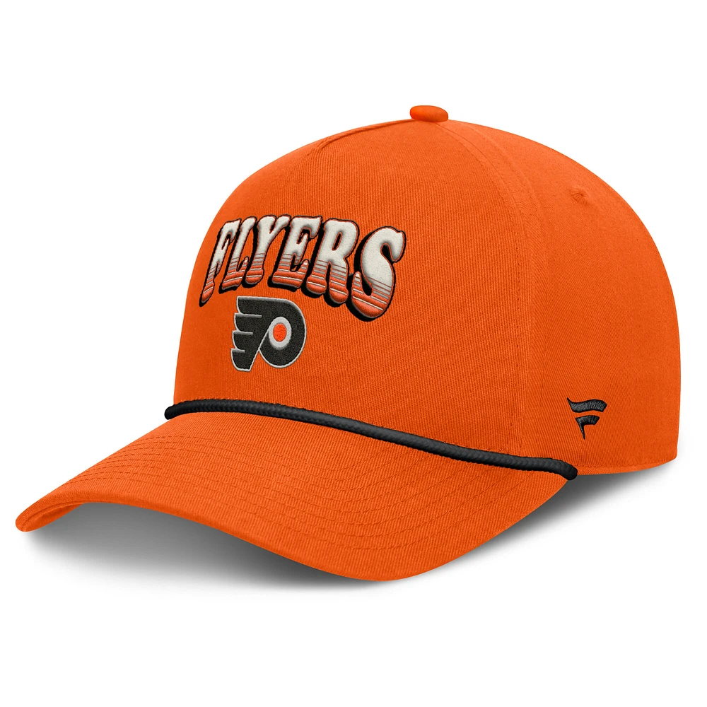 Men's Fanatics Orange Philadelphia Flyers Decades Collection A-Frame Rope Adjustable Hat