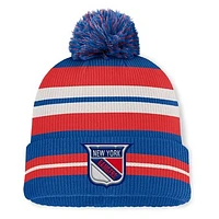 Men's Fanatics Royal/Cream New York Rangers Decades Collection Cuffed Knit Hat with Pom