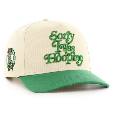 Men's '47 x Brand Seen Sorry I Was Hooping Cream/Kelly Green Boston Celtics Two-Tone Hitch Adjustable Hat