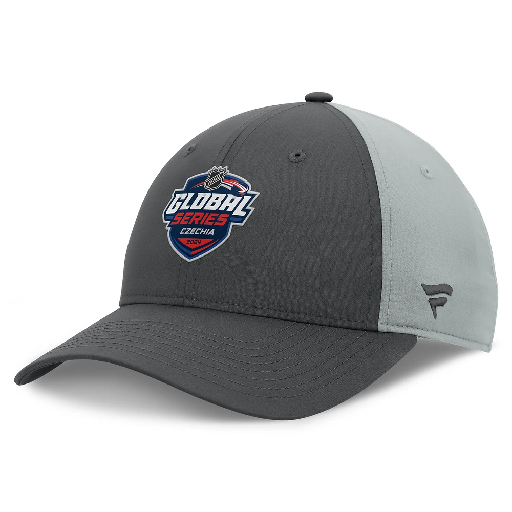 Men's Fanatics  Charcoal NHL Events 2024 NHL Global Series Structured Adjustable Hat