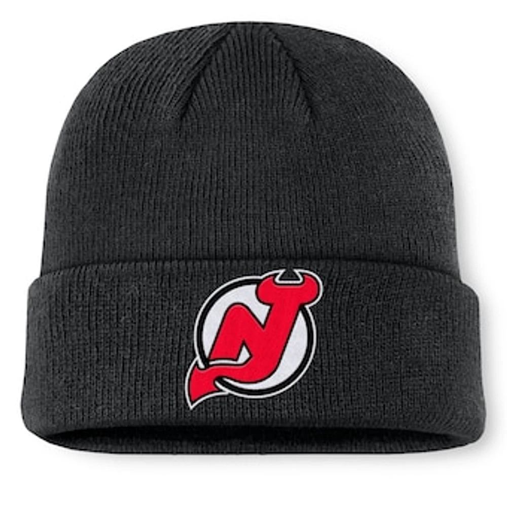 Men's Fanatics  Black New Jersey Devils 2024 NHL Global Series Cuffed Knit Hat