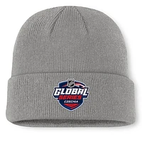 Men's Fanatics Gray NHL Events 2024 NHL Global Series Cuffed Knit Hat