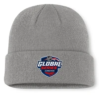 Men's Fanatics Gray NHL Events 2024 NHL Global Series Cuffed Knit Hat