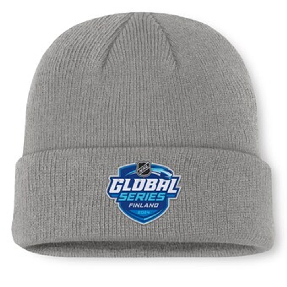 Men's Fanatics  Gray NHL Events 2024 NHL Global Series Cuffed Knit Hat